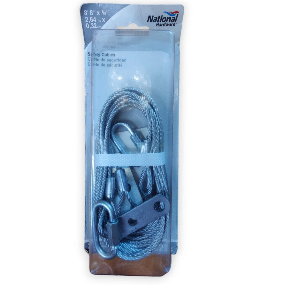 National Hardware 8'8" x 1/8" Stainless Steel Cable Rope with Carabiner and Loop